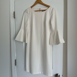 White bell sleeve dress